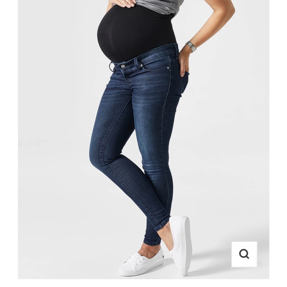 BLANQI Blue Skinny Maternity Jeans with Stretchy Belly Panel